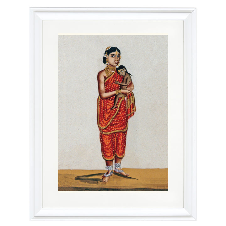 A Brahmin's wife holding her child Art Print