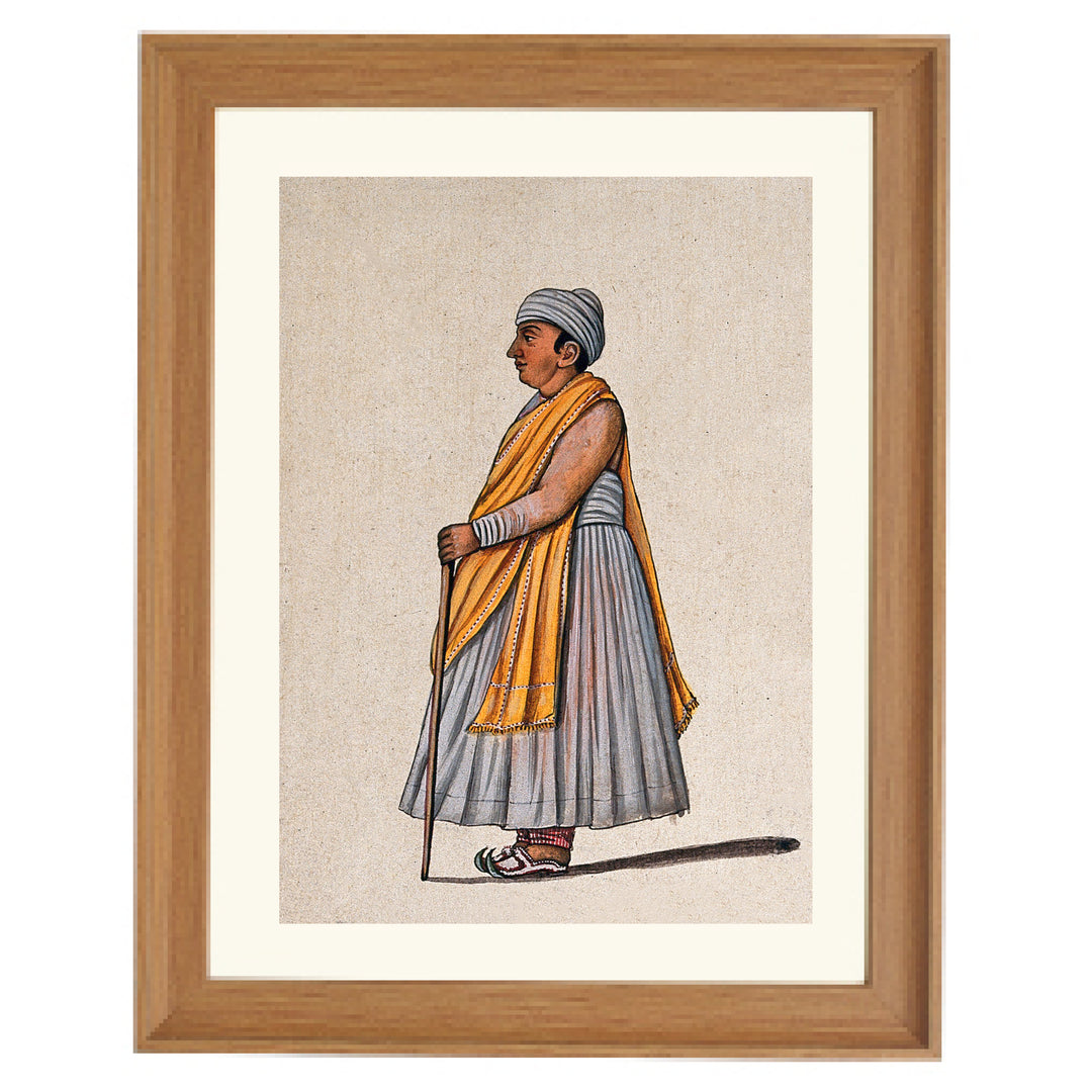 A Lucknow courtier holding a walking stick Art Print