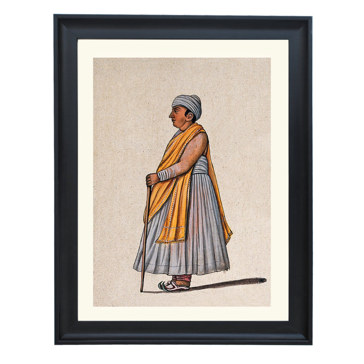 A Lucknow courtier holding a walking stick Art Print