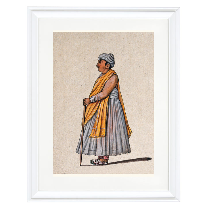 A Lucknow courtier holding a walking stick Art Print