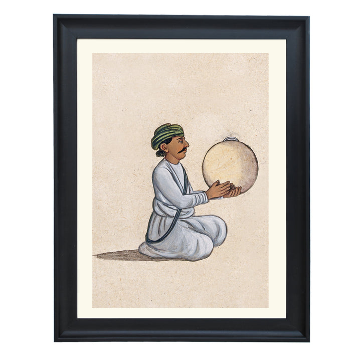 A musician playing a daf (Indian tambourine, with no jingles) Art Print