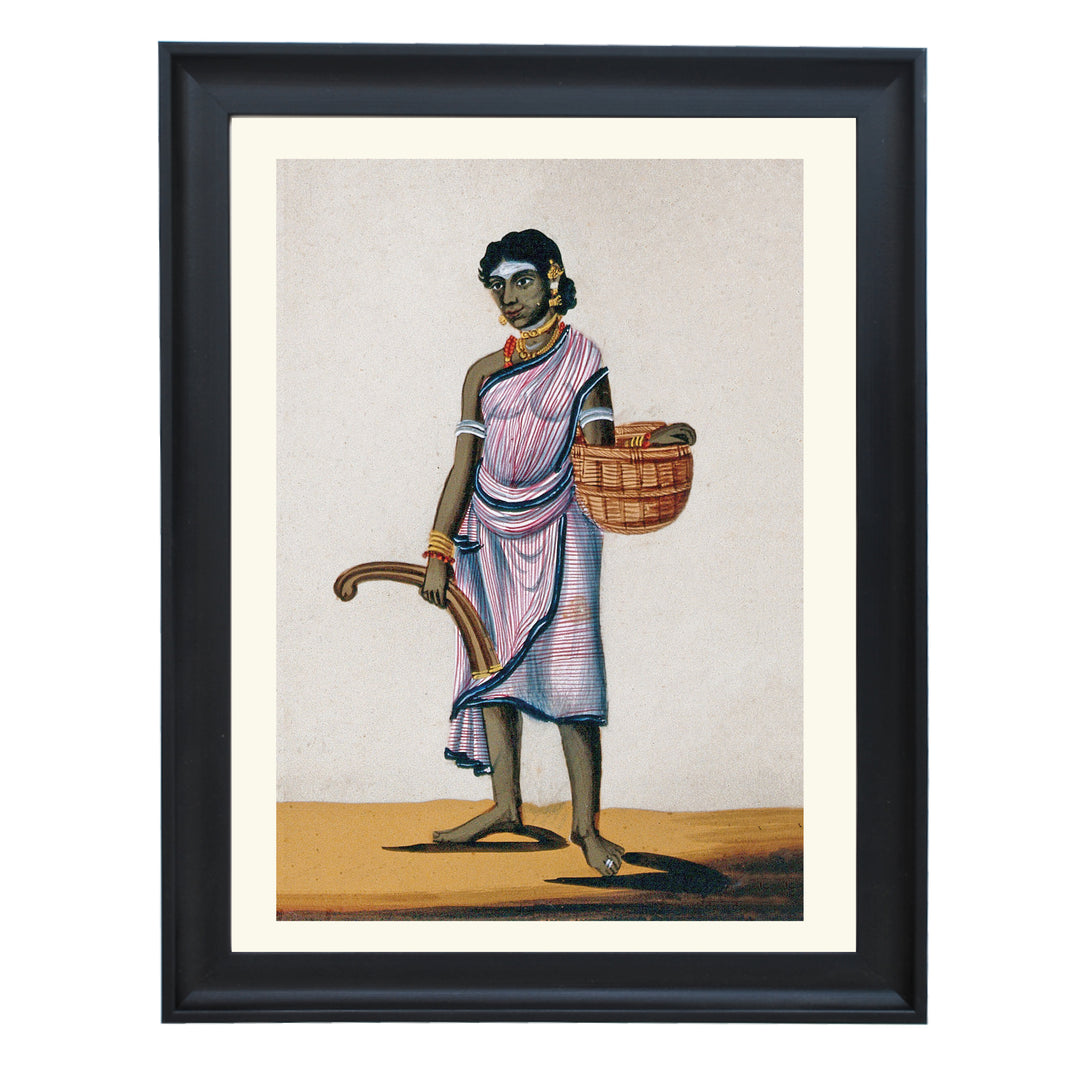 A hunter's wife holding a basket Art Print