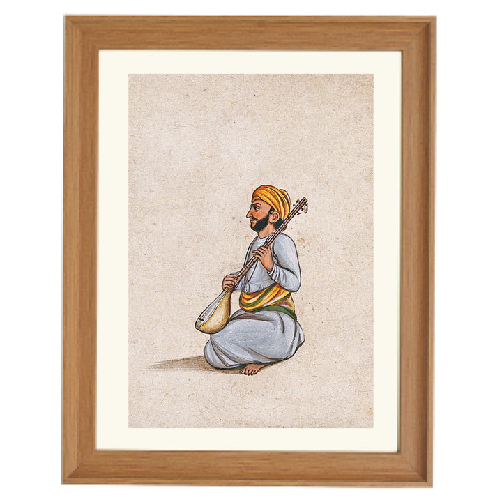 A musician playing the tampura (an Indian stringed instrument) Art Print