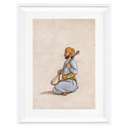A musician playing the tampura (an Indian stringed instrument) Art Print