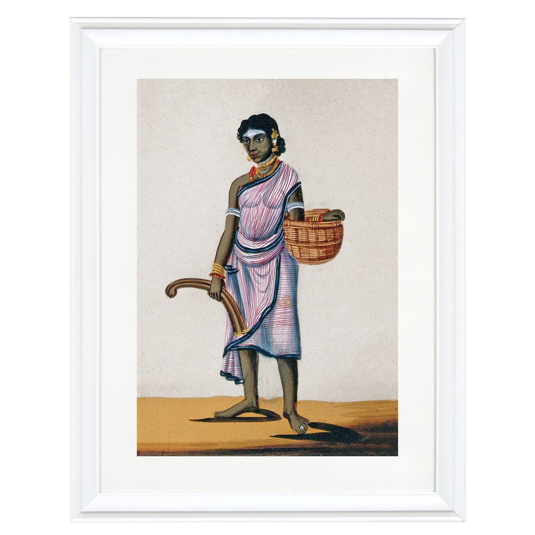 A hunter's wife holding a basket Art Print