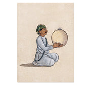 A musician playing a daf (Indian tambourine, with no jingles) Art Print
