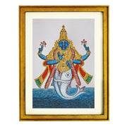 Vishnu in his incarnation as Matsya (fish) to save the sacred books Art Print