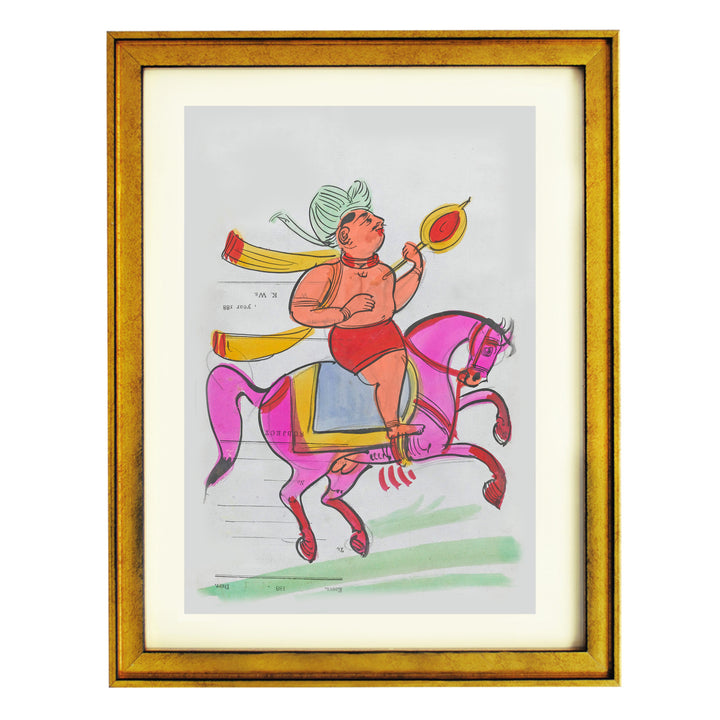 Sikh horseback rider Art Print