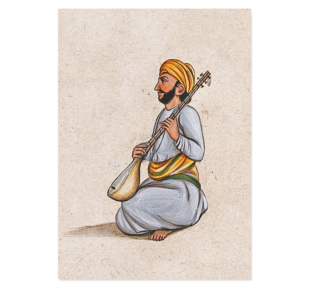 A musician playing the tampura (an Indian stringed instrument) Art Print