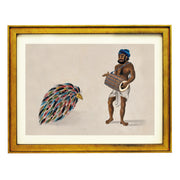 India- a drummer with an exotic bird Art Print