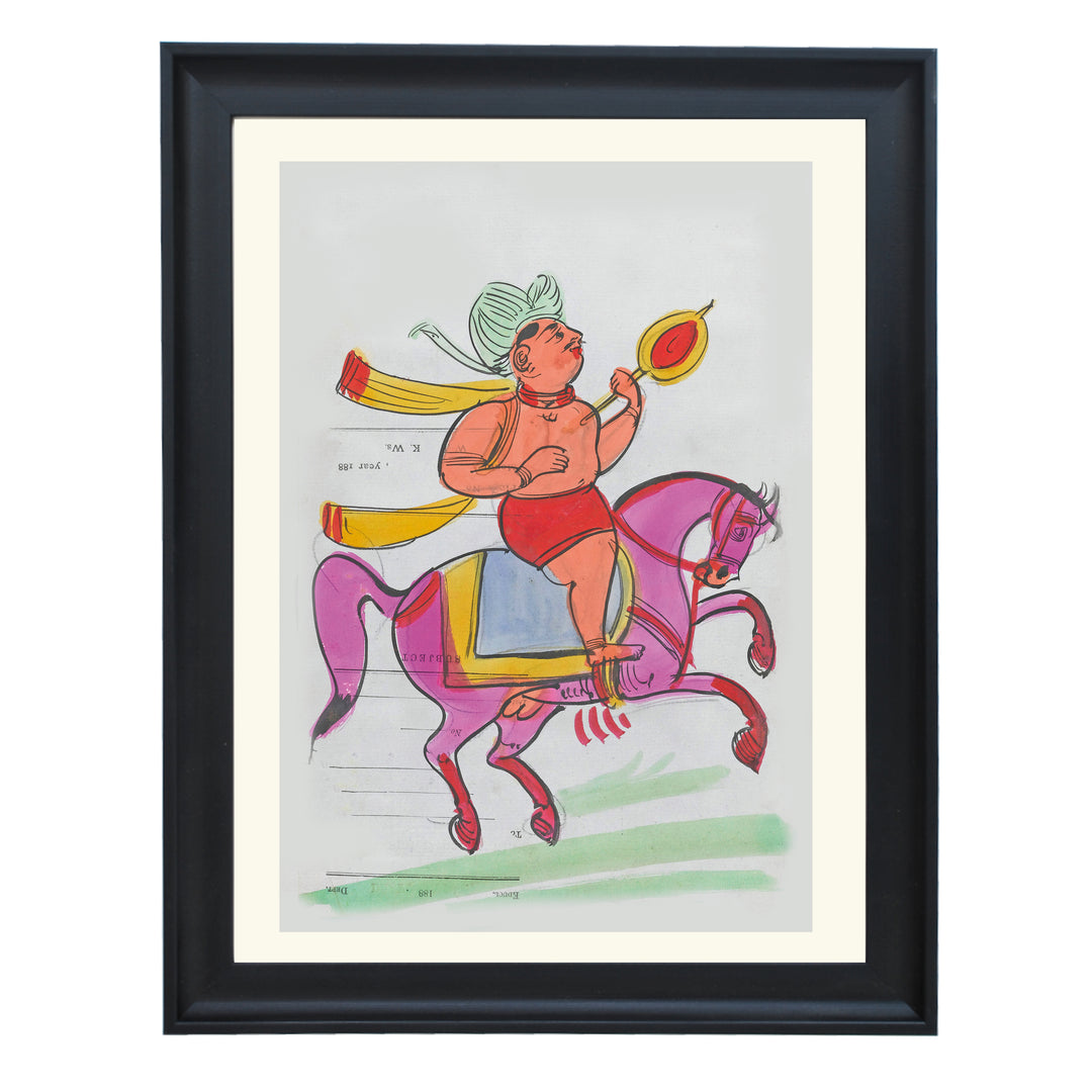 Sikh horseback rider Art Print