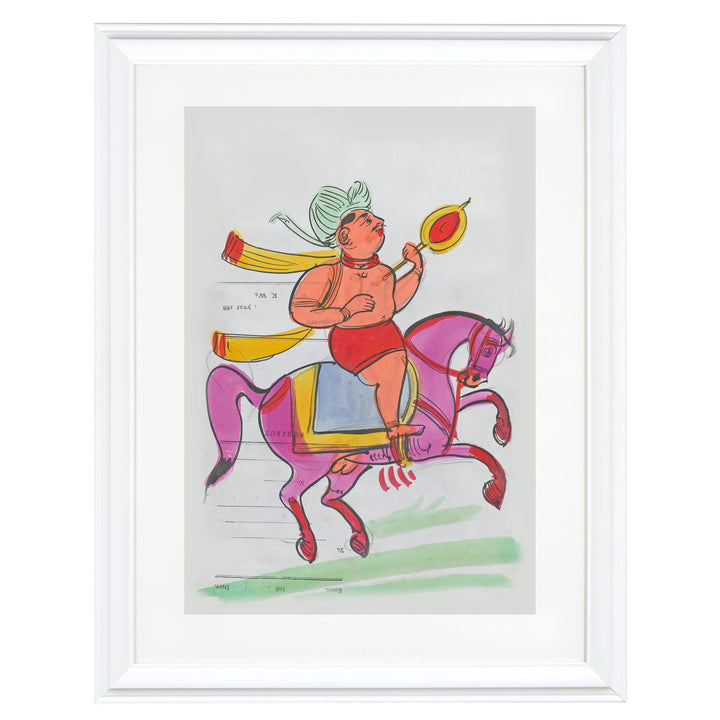 Sikh horseback rider Art Print