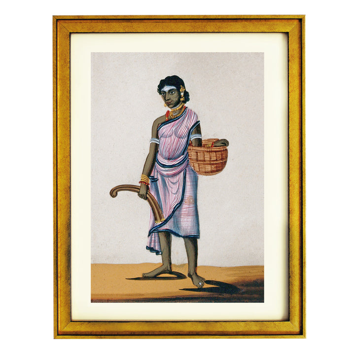 A hunter's wife holding a basket Art Print