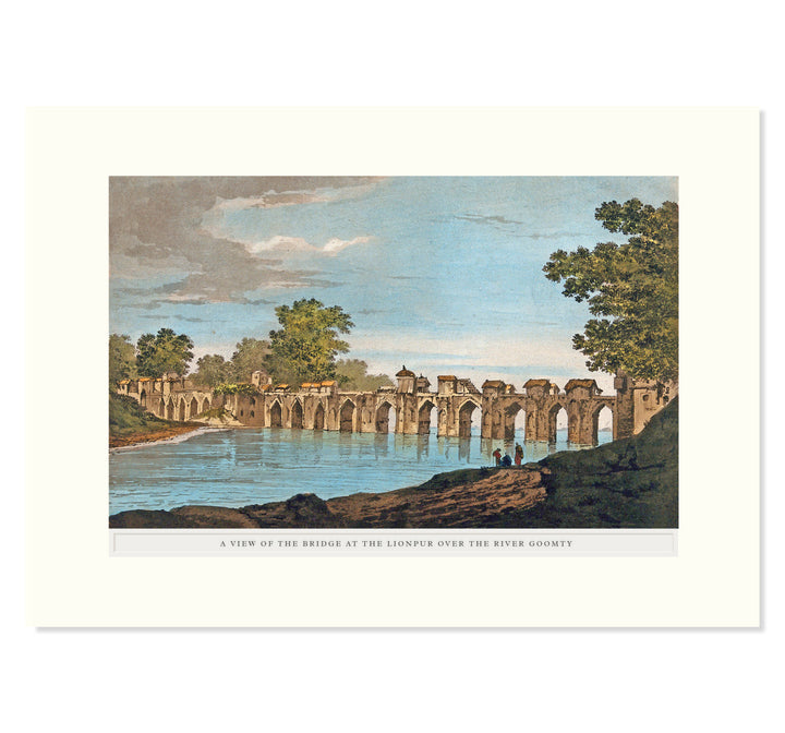 View of a Bridge over the river Gomati Art Print