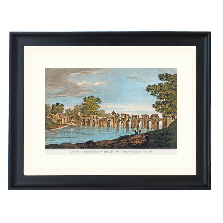 View of a Bridge over the river Gomati Art Print