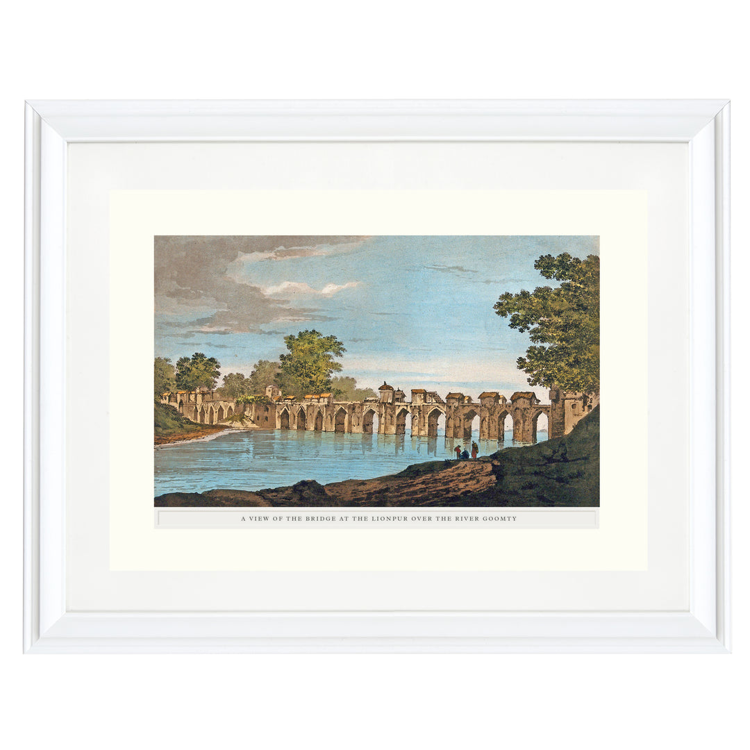 View of a Bridge over the river Gomati Art Print