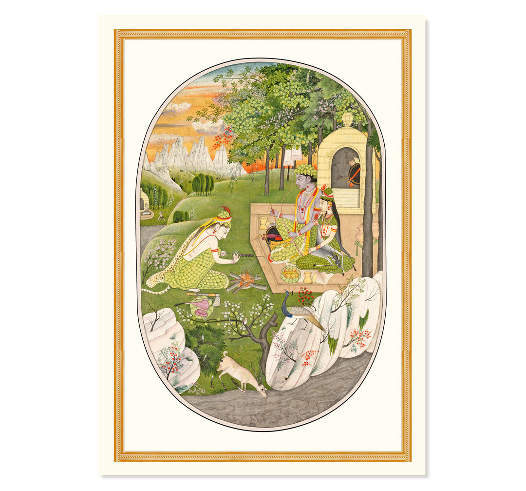 Rama, Sita, and Lakshmana in the Forest Art Print