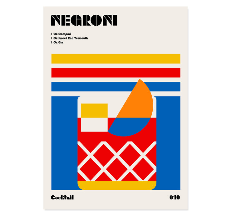 Negroni Bauhaus Cocktail Art Print