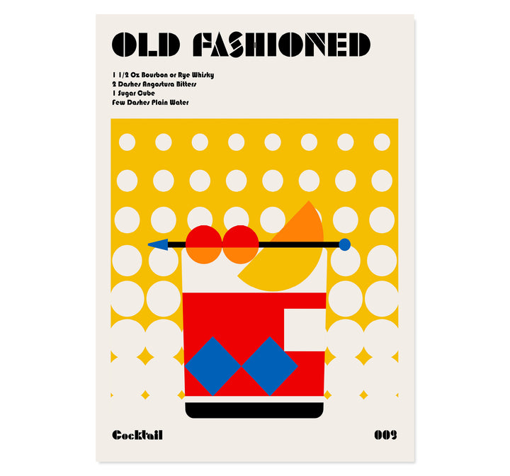 Old Fashioned Bauhaus Cocktail Art Print