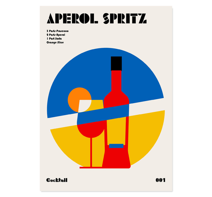 Aperol Spritz Cocktail Bauhaus Art Print