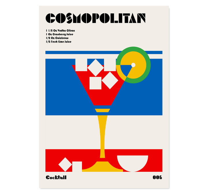 Cosmopolitan Bauhaus Cocktail Art Print