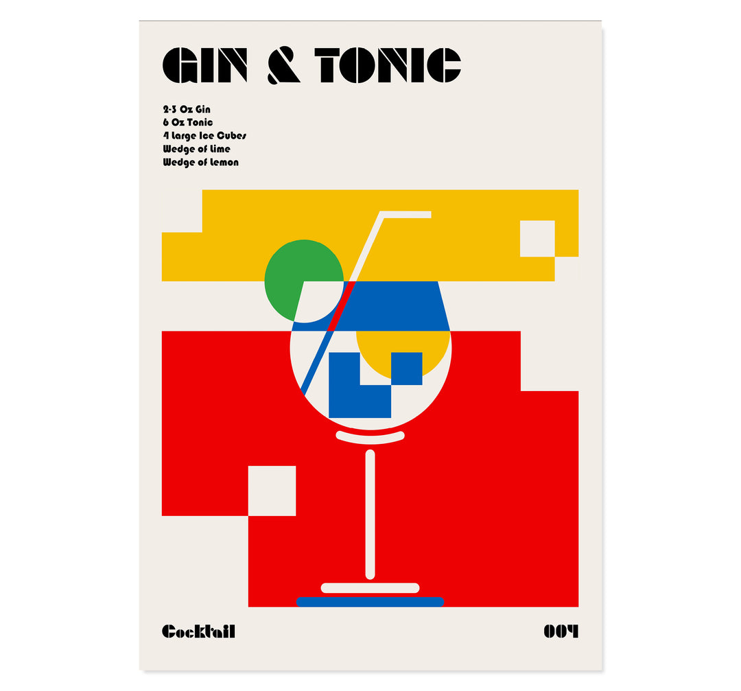 Gin & Tonic Bauhaus Cocktail Art Print