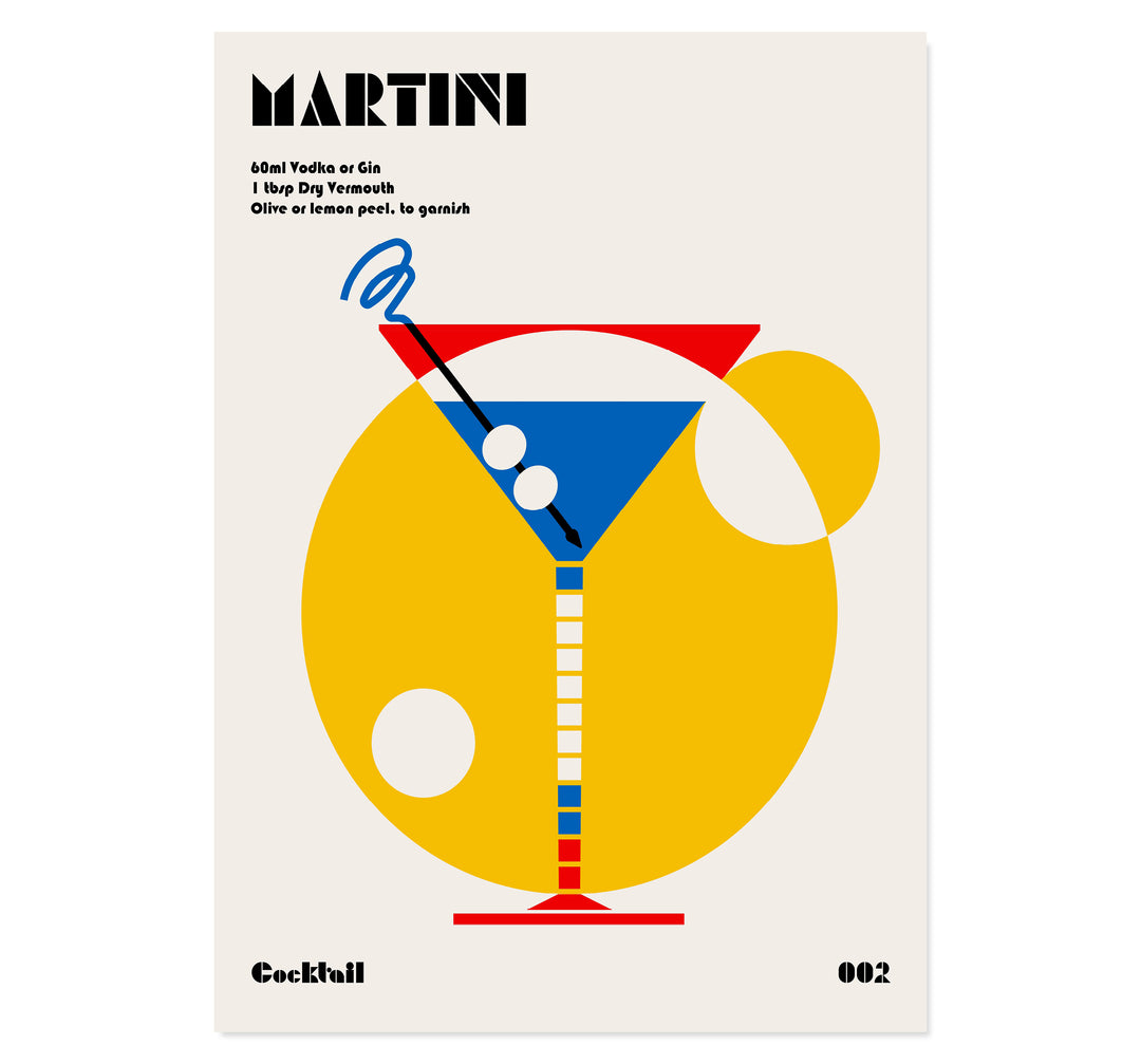 Martini Bauhaus Cocktail Art Print