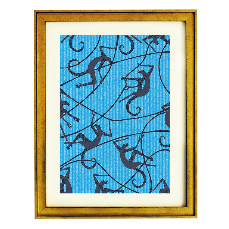 Blue Line Abstraction Art Print