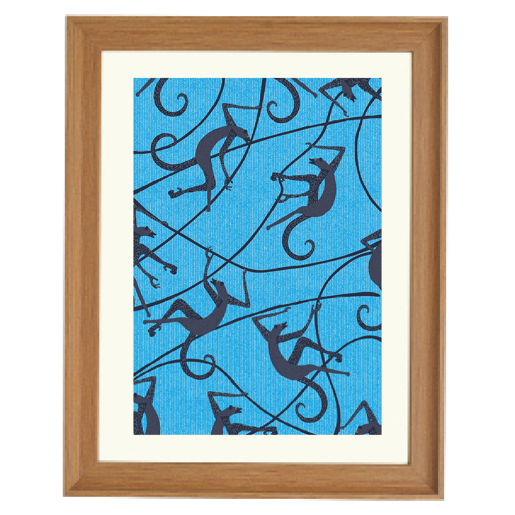Blue Line Abstraction Art Print