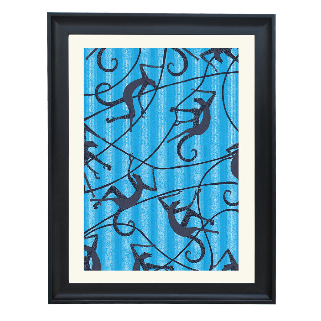 Blue Line Abstraction Art Print