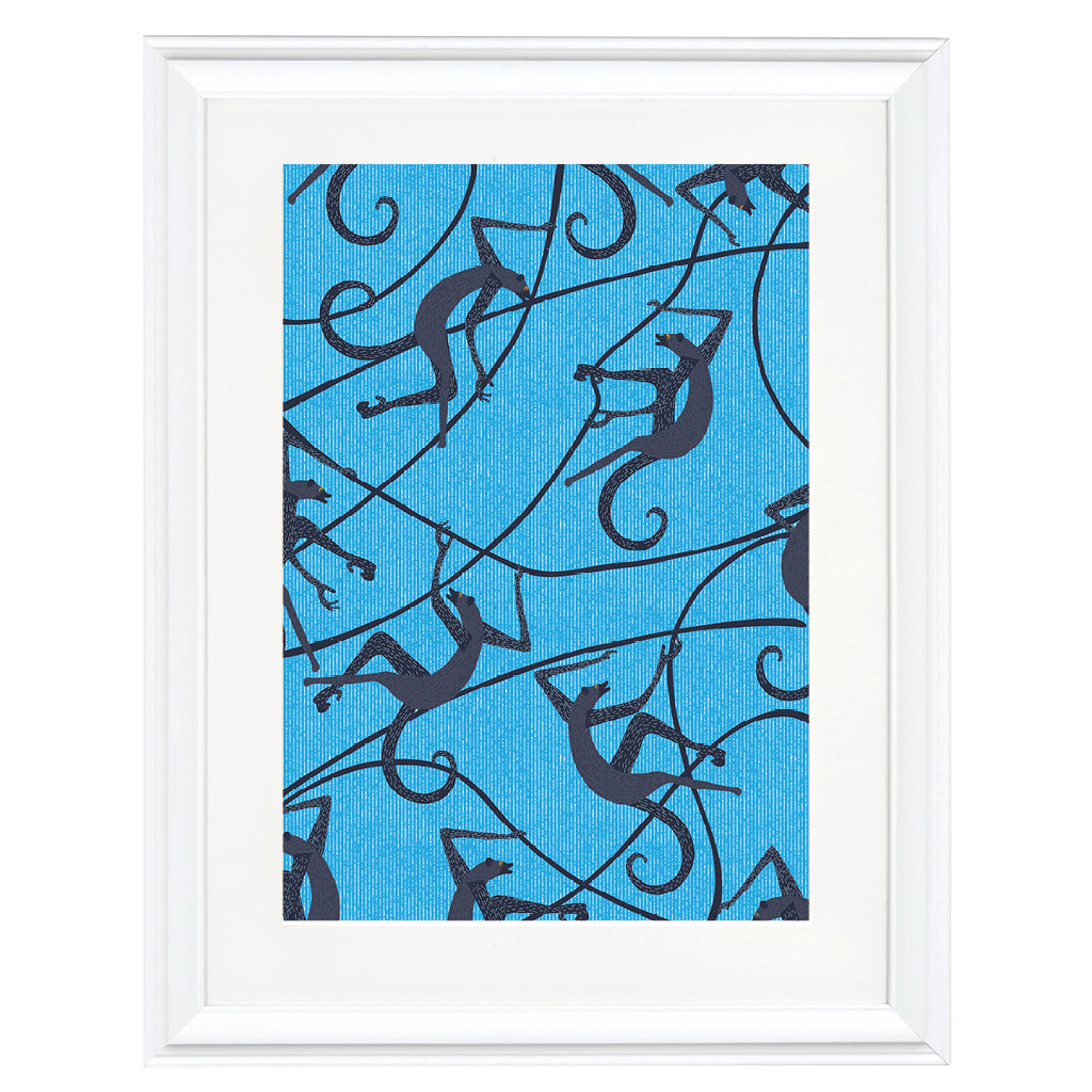 Blue Line Abstraction Art Print