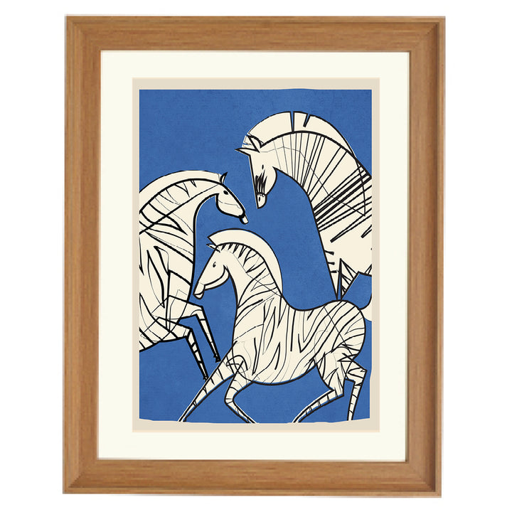 Indigo Cranes Art Print