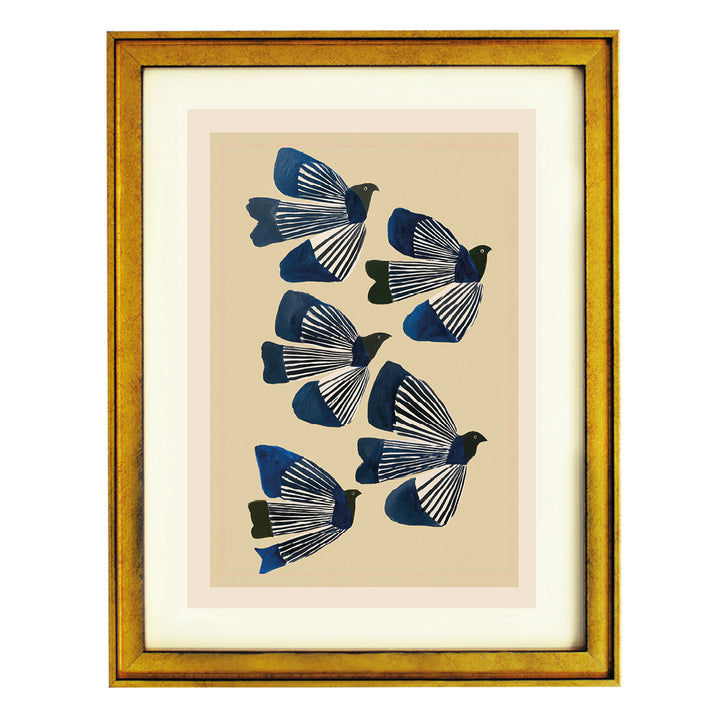 Blue Butterfly Pattern Art Print