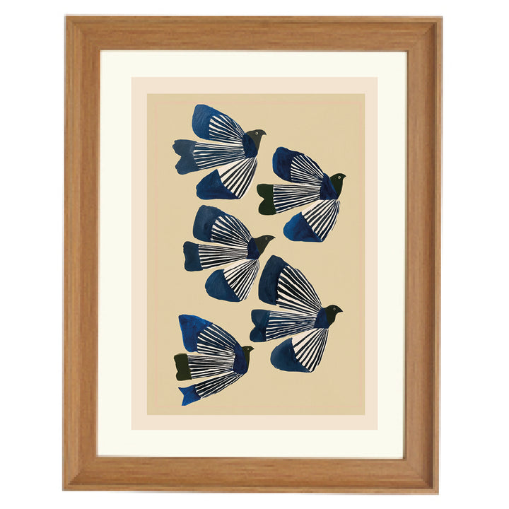 Blue Butterfly Pattern Art Print