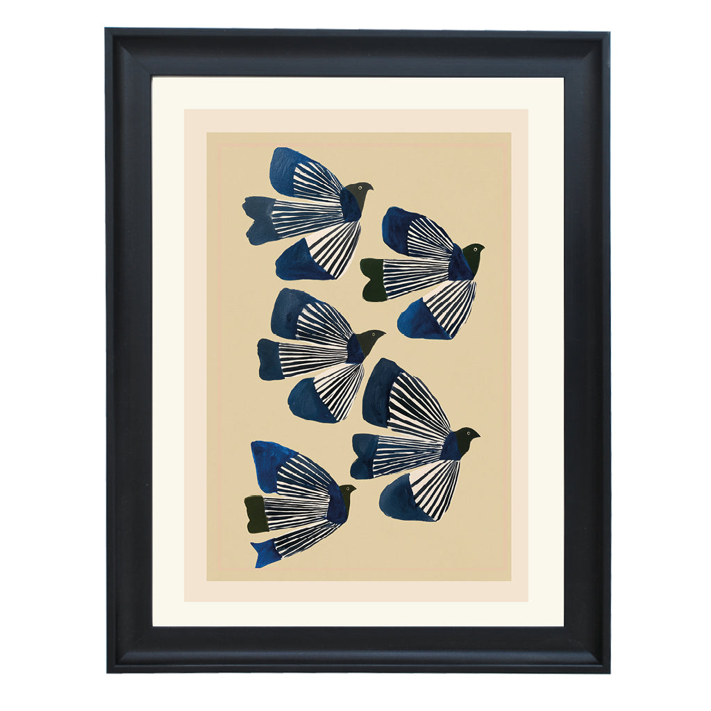 Blue Butterfly Pattern Art Print