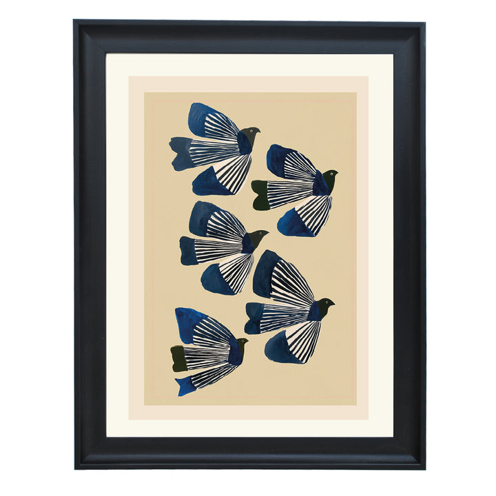 Blue Butterfly Pattern Art Print