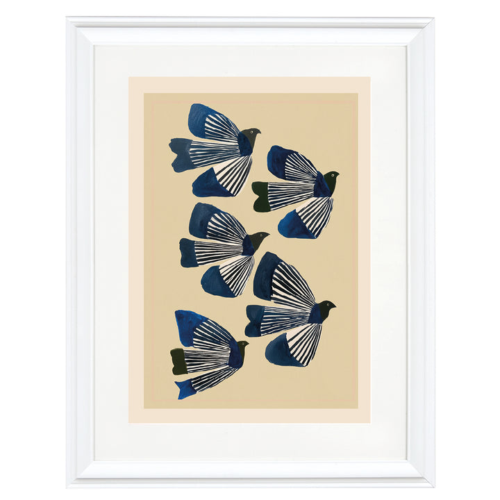 Blue Butterfly Pattern Art Print