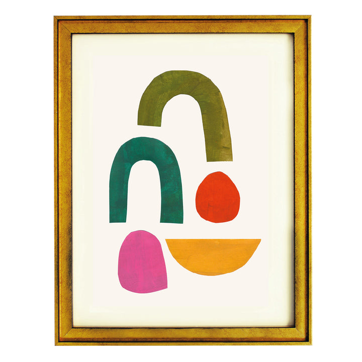 Sun Arc & Stones Abstract Art Print