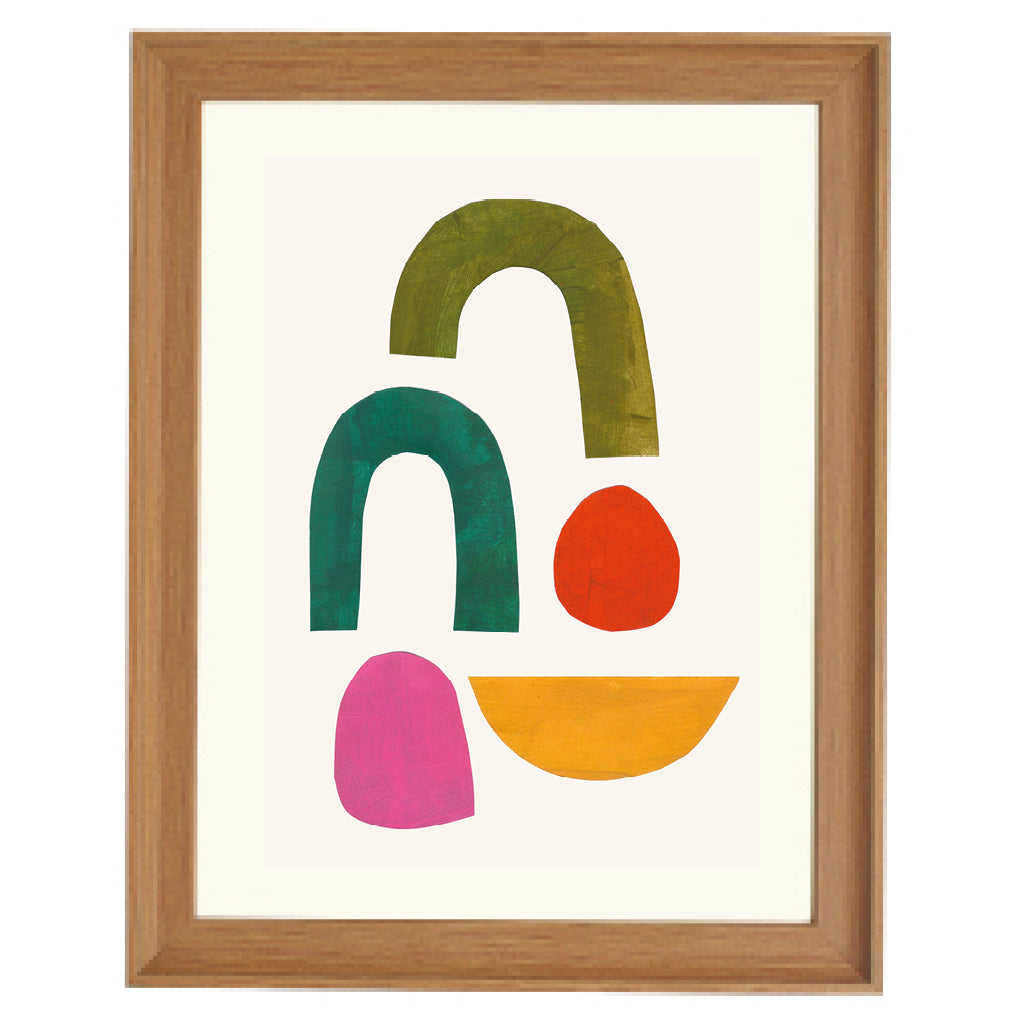 Sun Arc & Stones Abstract Art Print