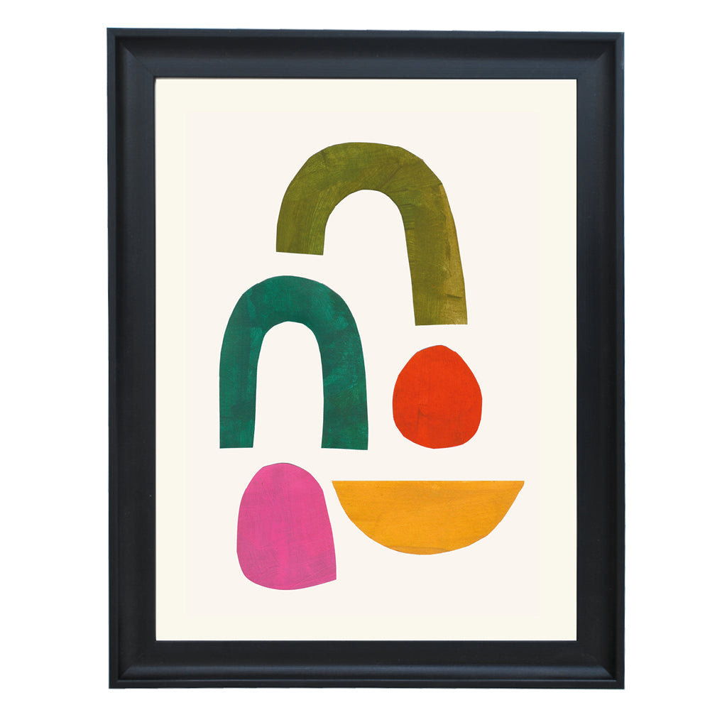 Sun Arc & Stones Abstract Art Print