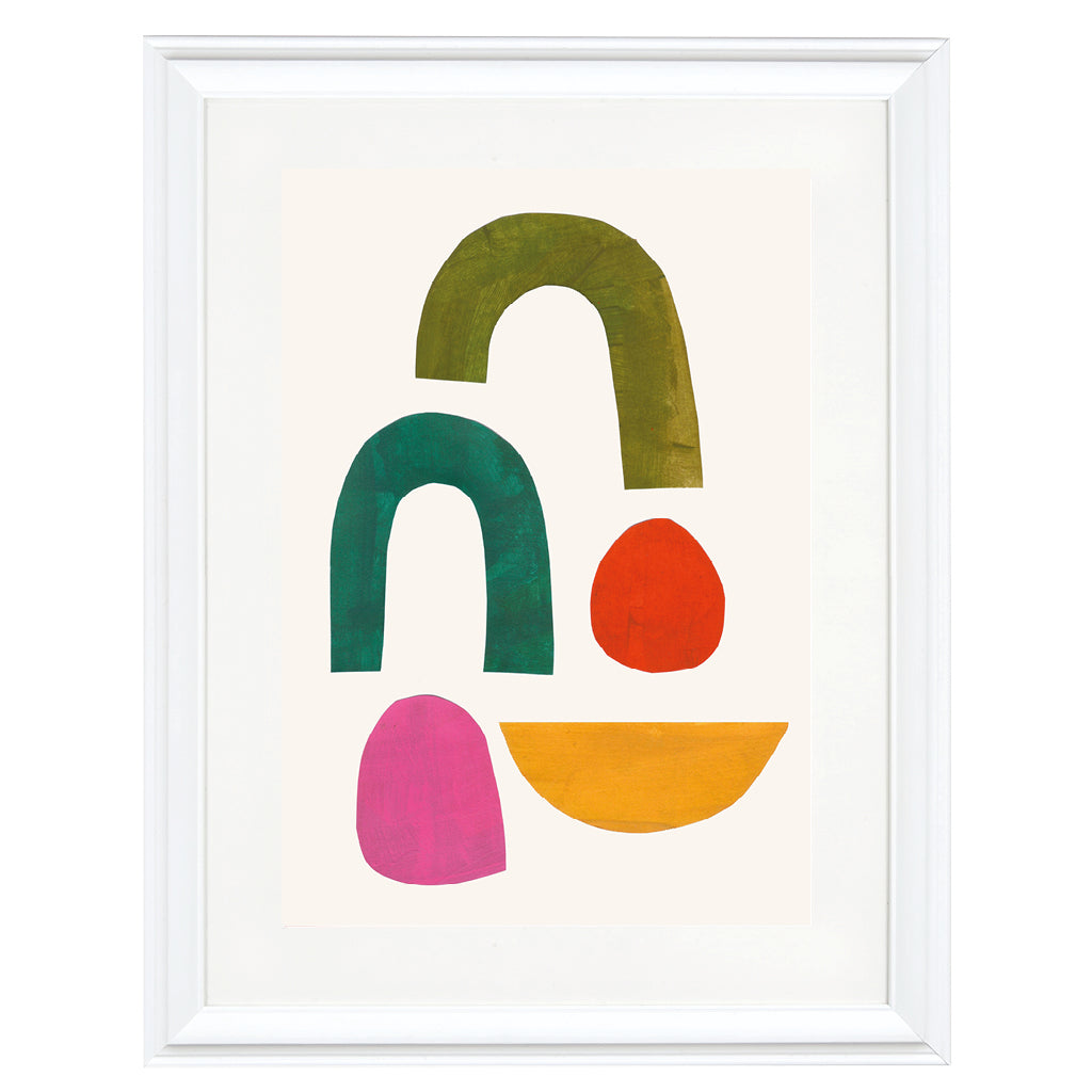 Sun Arc & Stones Abstract Art Print