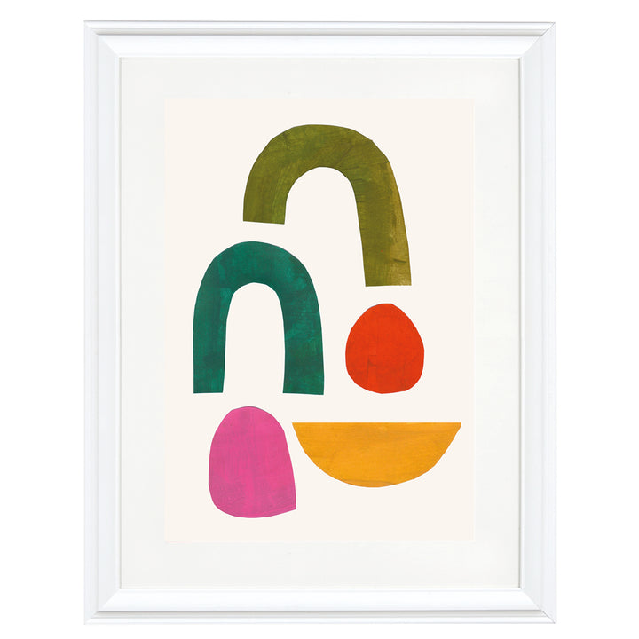 Sun Arc & Stones Abstract Art Print