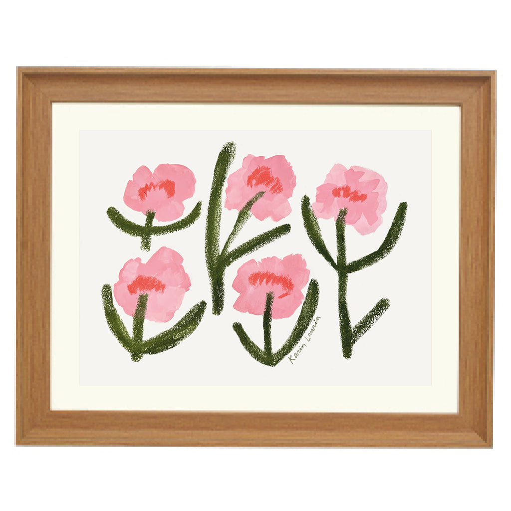 Pink Bloom Trio Art Print