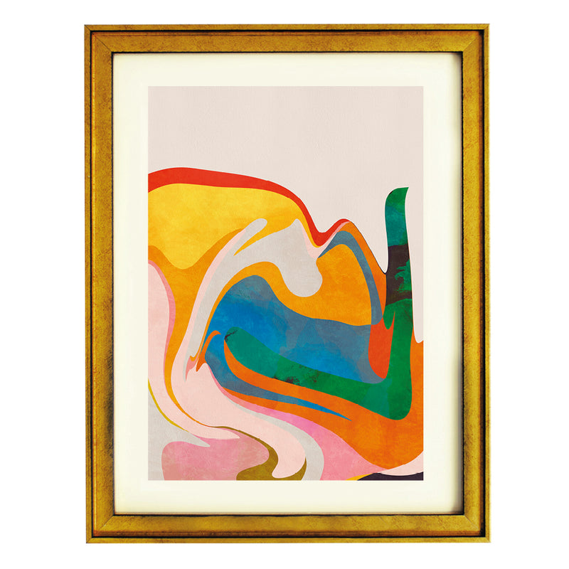 Golden Flow Abstract Art Print