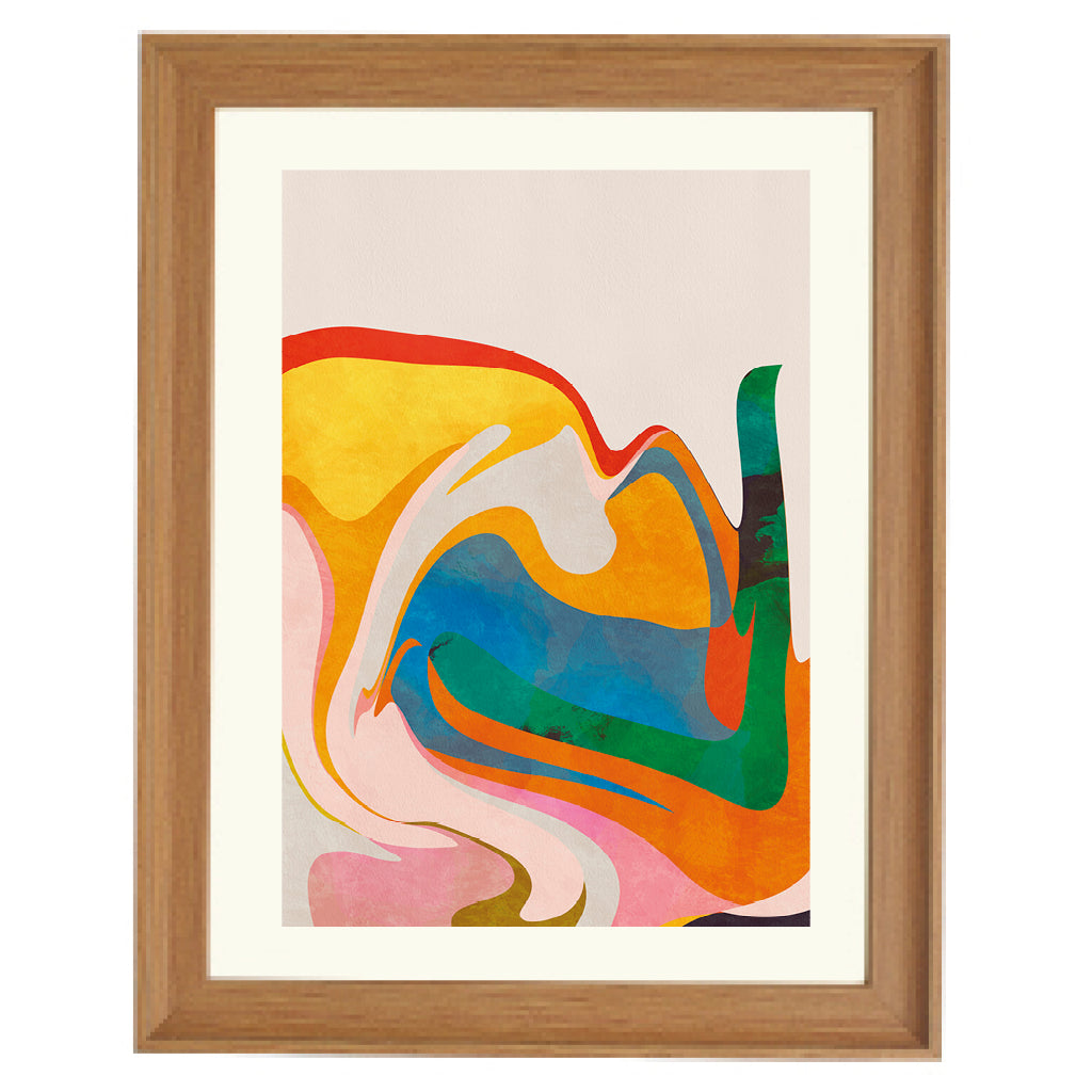 Golden Flow Abstract Art Print