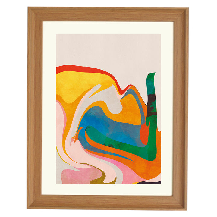 Golden Flow Abstract Art Print