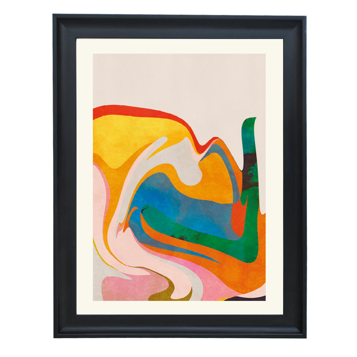 Golden Flow Abstract Art Print