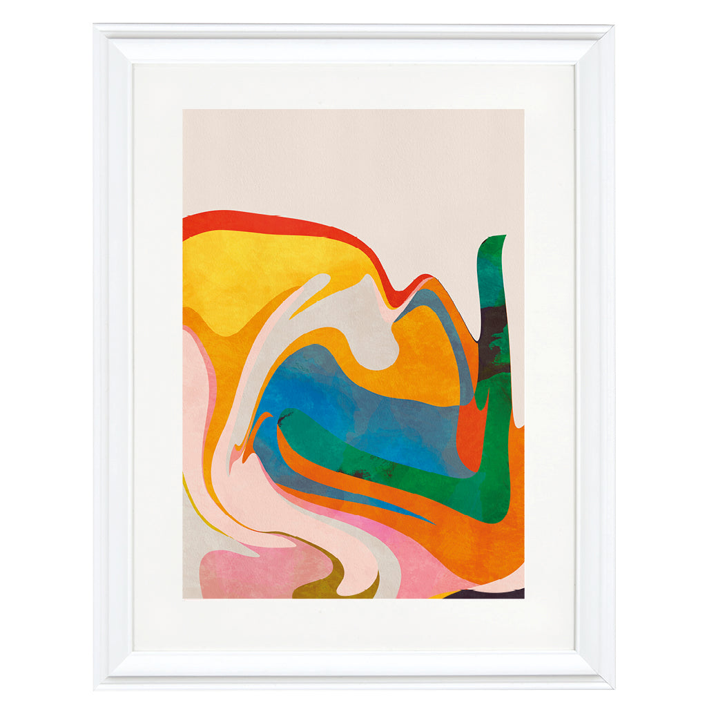 Golden Flow Abstract Art Print