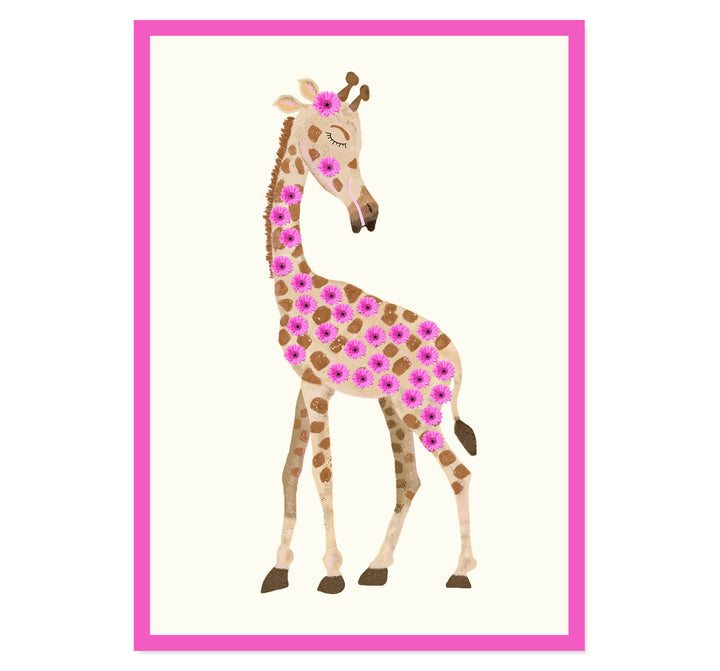 Gemma the Giraffe in Bloom Art Print