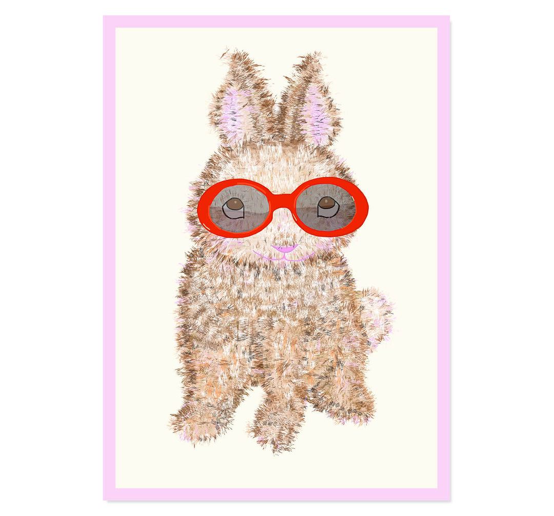 Bunny with Red Sunglasses Art Print